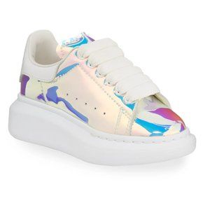 Alexander McQueen Kids Lace-Up Holographic Sneakers